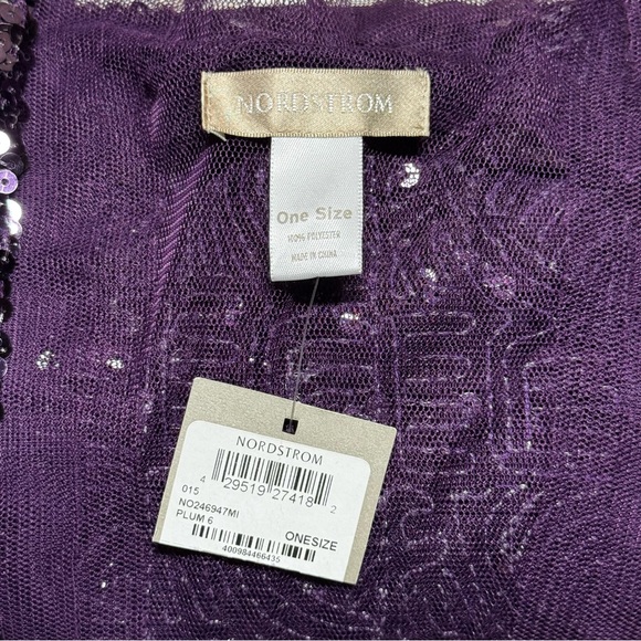 Nordstrom Signature Plum Purple Sequins Cardigan in OS (OneSize) - Picture 7 of 7